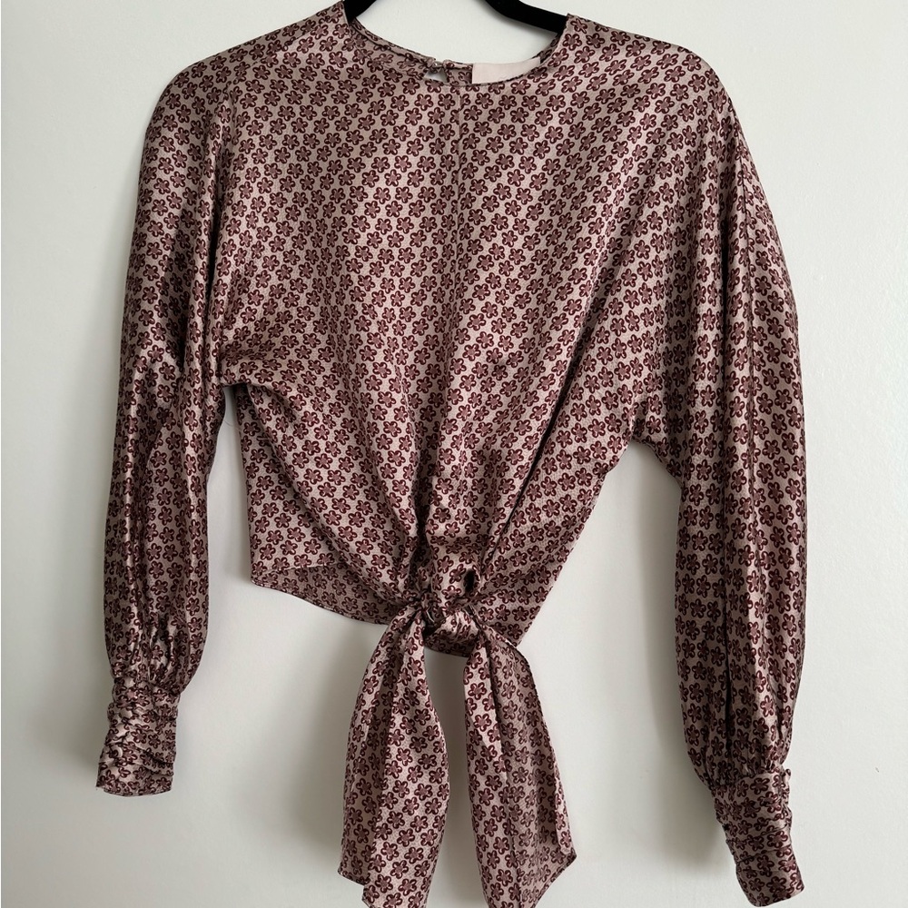 Designer Cinq a Sept Lydia Top Pink Salt Multi Size Small